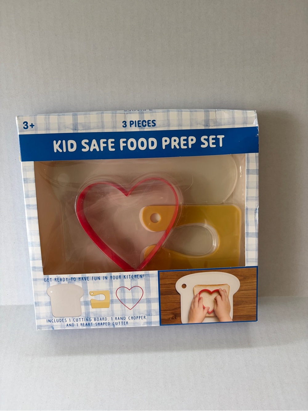 Kid Safe Food Prep Set - Red Heart Cutter and Yellow Chopper
